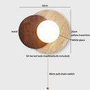 Axyaa LED Wall Light White Glass Wood Yellow Travertine Japan Style