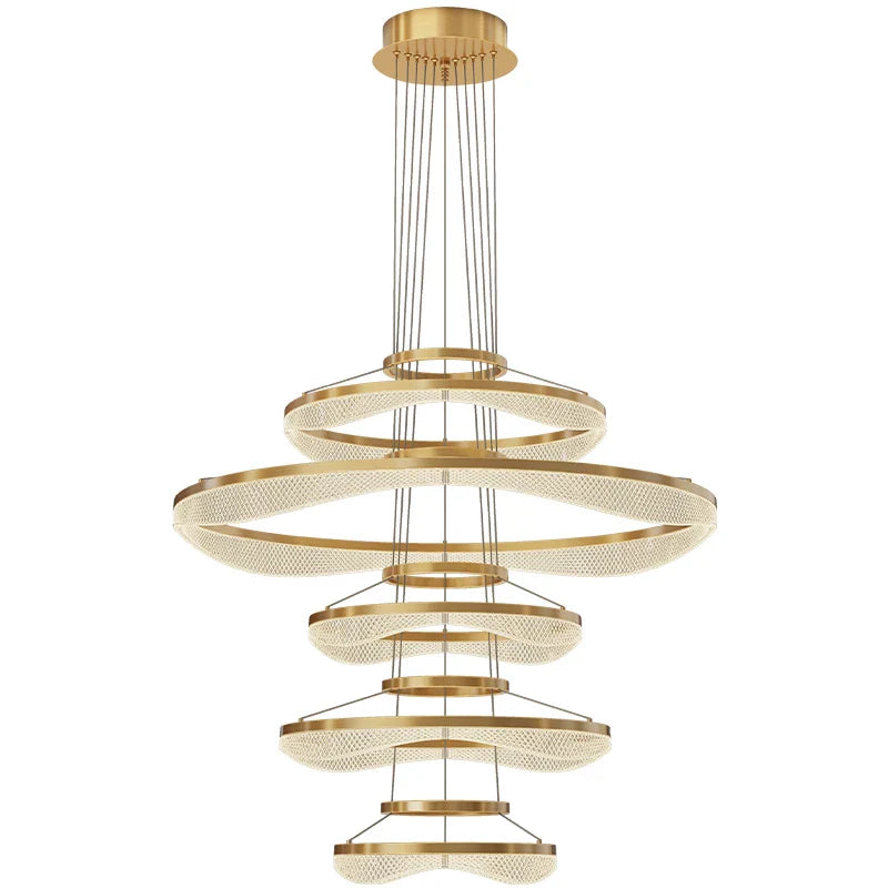 Axyaa Acrylic Living Room Chandelier Pendant Light - Modern Hanging Fixture