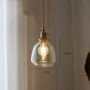 Axyaa Wood LED Pendant Lamp American Vintage Nordic Copper Glass Hanging Light
