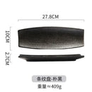 Axyaa Black Ceramic Sushi & Hotpot Plate - Rectangular Cuisine Dish