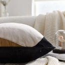 Axyaa Abstract Block Embroidery Cushion Cover in Black Brown Beige Schema 45x45cm