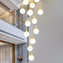 Axyaa Crystal Chandelier Stair Pendant Lamp Living Room Lights