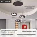 Axyaa Smoke Gray Glass Ceiling Lamp Fixtures - Modern Black 3-Light Pendant Lighting