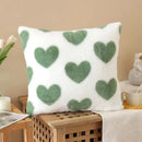Axyaa Green Heart Pattern Pillow: Modern Home Decor for Living Room, Removable Washable Crescent-Shaped Cushion