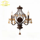 Axyaa Crystal Candle Wall Lamp LED Iron Art Living Room Study Bedroom Bar