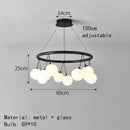 Axyaa Cherry Pendant Light - White Glass Chandelier for Living Room & Dining Table