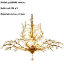 Axyaa Retro Black E14 Chandelier Crystals LED Pendant Lights - American Art Decor Hanging Lamp