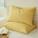 Axyaa Soft Cotton Pillowcase Chequer Grid Pattern 48x74cm Bedding Pillow Cover Set