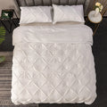 Axyaa 3D Flower Duvet Cover Set, Reversible Quilt Covers + Pillowcase, Solid Color, Home Bedding Essentials