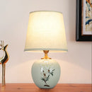 Axyaa White Ceramic Chinese Table Lamps - Modern LED Dimming Desk Light