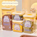 Axyaa Kawaii Food Storage Containers with Lids - Cute Plastic Kitchen Jars