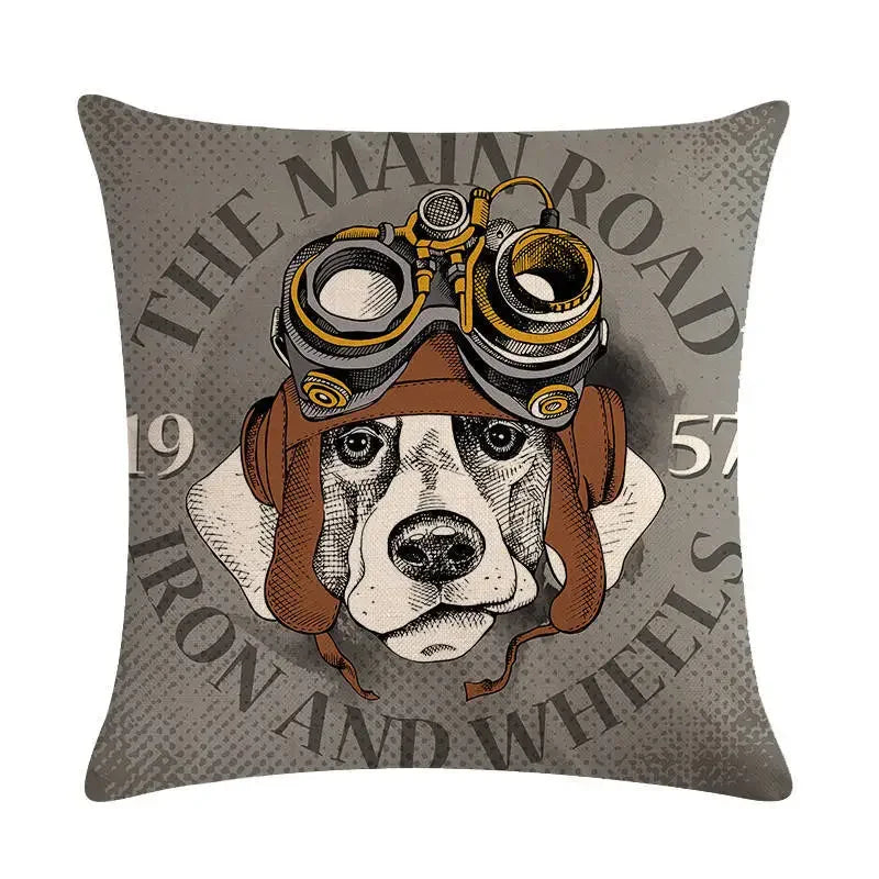 Axyaa Cartoon Dog Linen Pillow Case 45*45cm