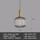 Axyaa Striped Glass Lantern Chandelier LED Pendant Lights for Dining Room Kitchen