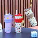 Axyaa Stainless Steel Thermal Water Bottle with Straw and Insulation