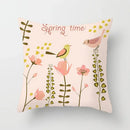 Axyaa Abstract Line Flower Print Pillowcase