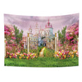 Axyaa Princess Castle Garden Tapestry: Boho Wall Hanging for Room Decoration