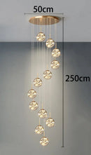 Axyaa Crystal Chandeliers: Modern LED Ceiling Hanging Lights for Living Room