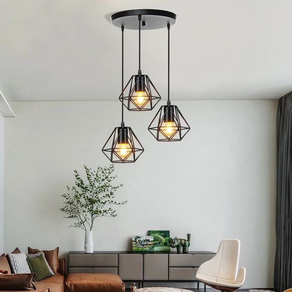 Axya Iron Cage Industrial Pendant Chandelier for Home Decor & Lighting