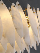 Axyaa Marble Leaves Chandelier Pendant Light - Modern Taper Shape LED Hanging Lamp