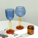 Axyaa Burgundy Colored Goblet Glass Wine Glass Cup for Drinkware Lovers