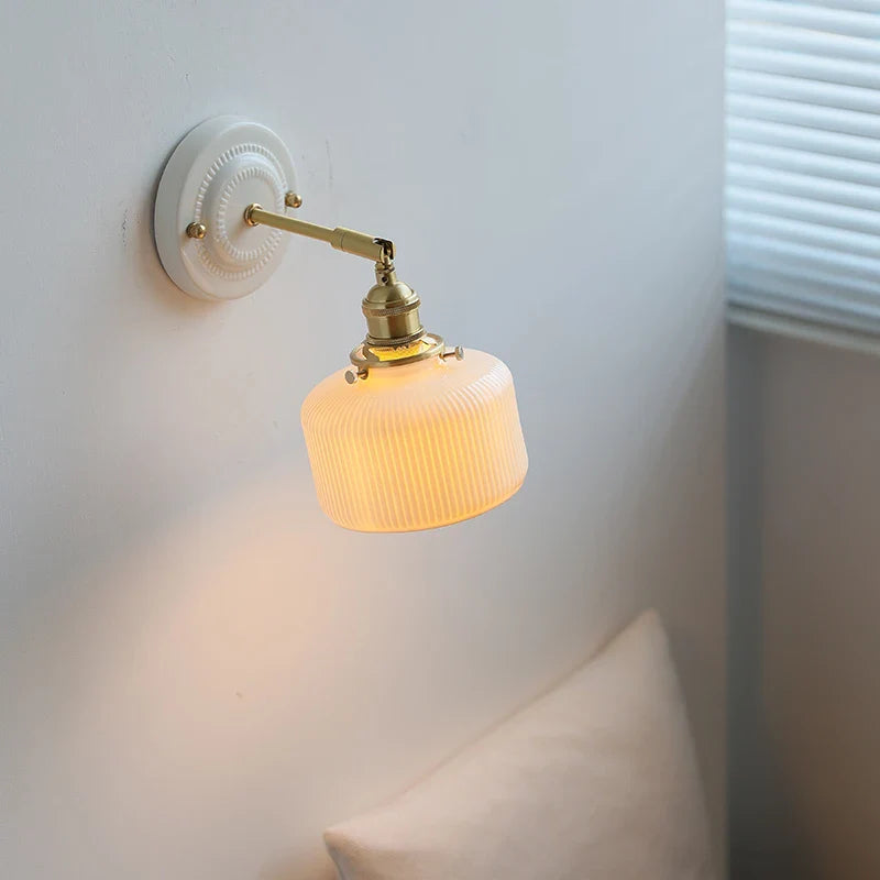 Axyaa Ceramic LED Wall Lamp for Bedroom & Bathroom with Pull Switch
