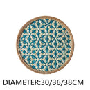 Axyaa Bohemian Rattan Placemat Set - Handwoven Insulation Pad for Table Decoration