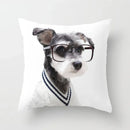 Axyaa Spectacle Dog Print Pillow Cover 45x45CM