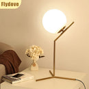 Axyaa White Glass Ball Table Lamp - Minimalist Nordic Design