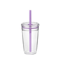 Axyaa 450ml Cute Clear Straw Water Tumbler Bottle - Ideal for Cold Drinks & Juices