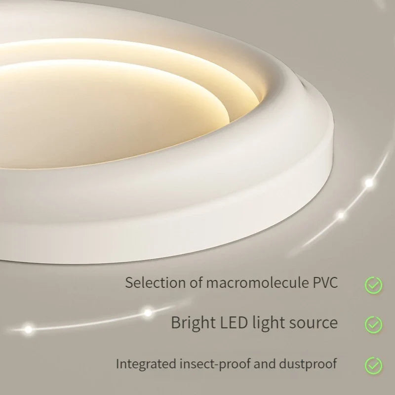 Axyaa White Round LED Ceiling Light with Remote Control for Bedroom and Living Room