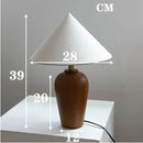 Axyaa Solid Wood Fabric Desk Lamp: Antique Wabi Sabi Style for Bedroom & Living Room