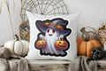 Axyaa Ghost Under Moon Halloween Throw Pillow Cover for Sofa, Bedroom, Car