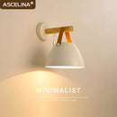 Nordic Wooden LED Wall Lamps by Axyaa: Leather Belt Iron Head Hanging Sconces for Indoor Decor Lighting