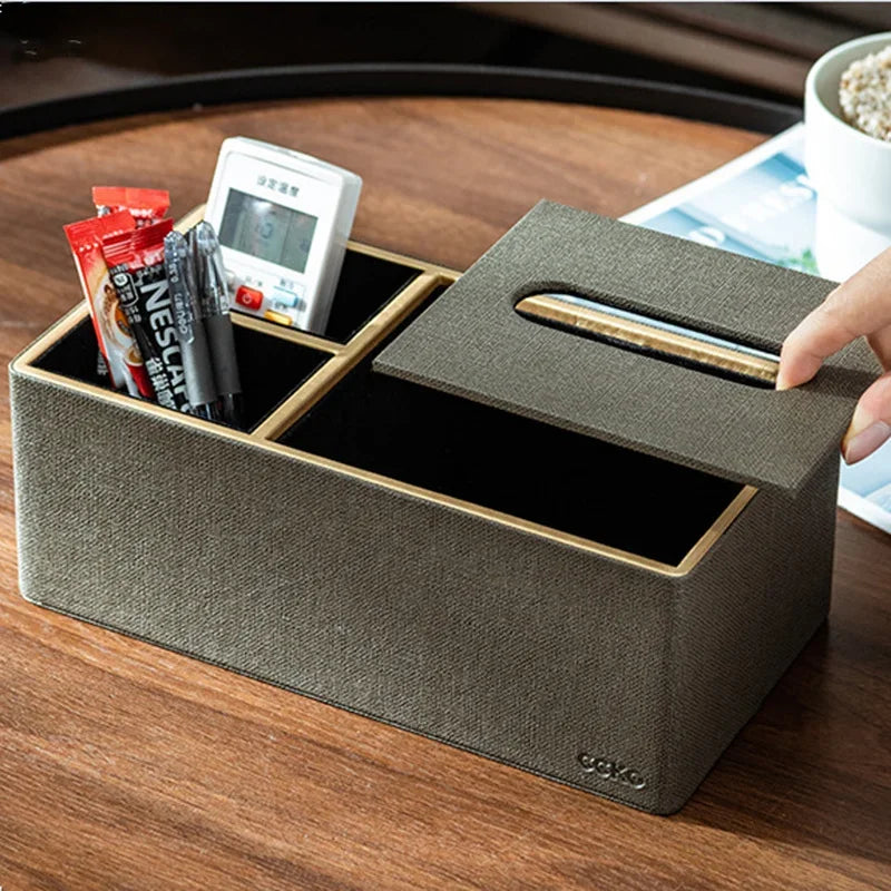 Axya Leather Tissue Box with Paper Drawer for Stylish Home & Hotel Decor