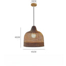 Axyaa Rattan Hanging Chandelier Light Fixture - Japanese Pendant Lamp
