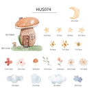 Bunny Mushrooms Wall Sticker by Axyaa: Cute Kids Room Decor Wall Decals