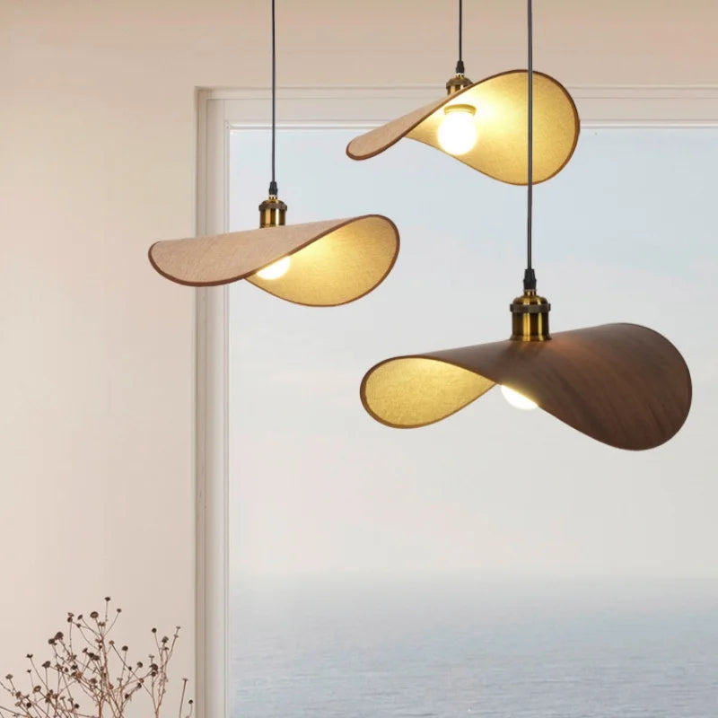 Axyaa Retro Hat Pendant Light: Minimalist E27 LED Hanging Lamp for Dining Room
