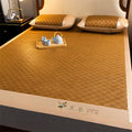 Axyaa Bamboo Cooling Mat & Pillowcase Set, Ice Silk Bed Sheet, Non-Slip Cool Pad