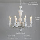 Axyaa Roman Pillar Chandeliers Wooden Carved Hanging Lights Vintage Elegant Pendant Light