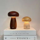 Axyaa Wooden Mushrooms Night Light, Touch Switch, Dimmable Desk Lamp