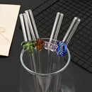 Axyaa Glass Straw Set for Drinks, 5pcs High Borosilicate Cocktail Straws & Cleaning Brush