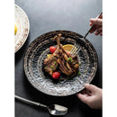 Axyaa Large Ceramic Western Flat Plate - Stylish Circular Tableware