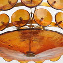 Art Glass Chandelier Axyaa Amber Green White E14 Lamp Bauhaus Design