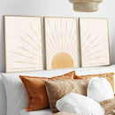 Axyaa Geometric Nature Sun Rising Line Art Mid Century Modern Wall Print