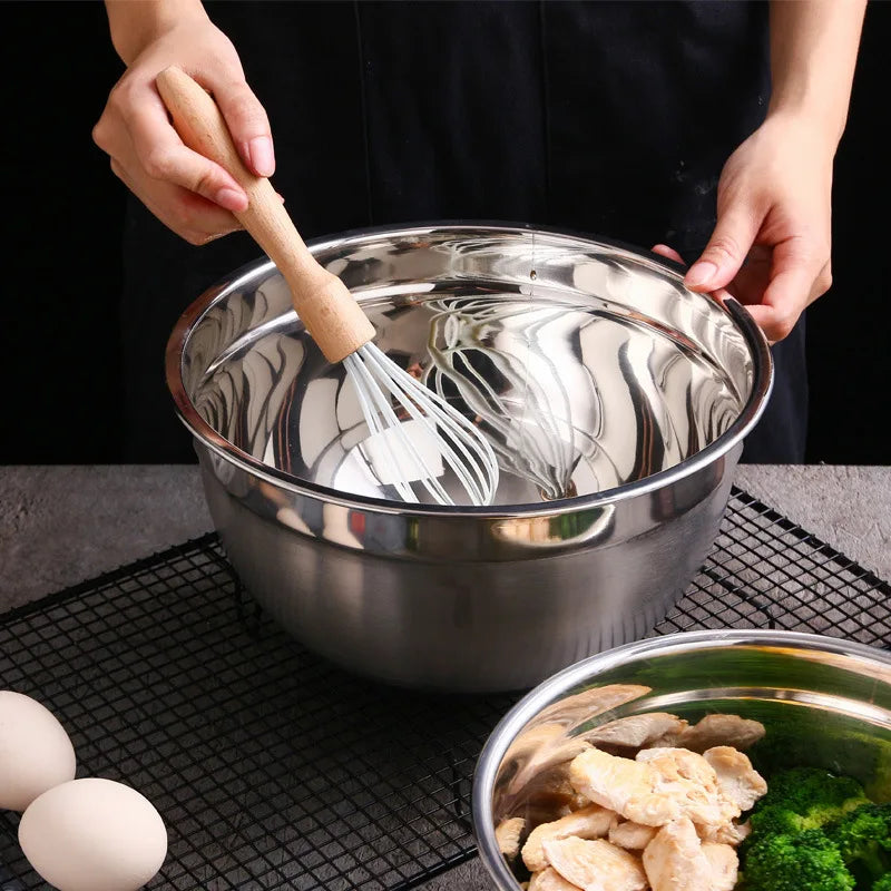 Axyaa Stainless Steel Mixing Bowls with Cover for Kitchen Storage and Mixing