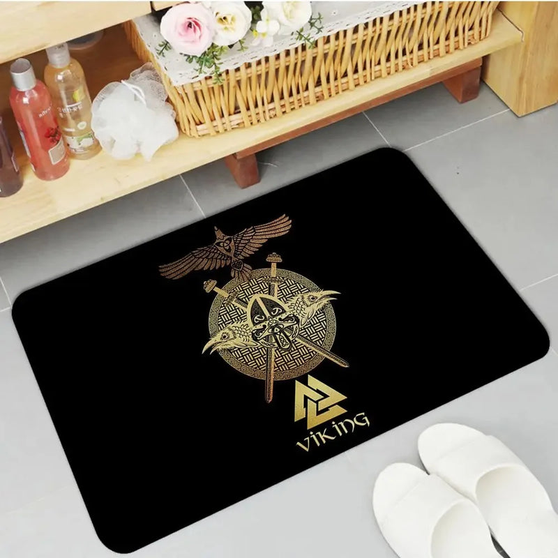 Axyaa Viking Pattern Symbol Floor Mat for Home Decoration