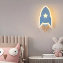 Axyaa Cartoon Rocket LED Wall Lamp Kids Room Decor Sconce