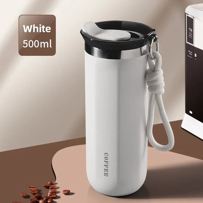 Axyaa Stainless Steel Insulated Cup with Lid - 350/500ML Thermal Mug Vacuum Flask