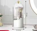Axyaa Clear Rotating Birdcage Makeup Brush Holder with Lid