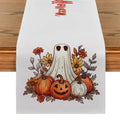 Axyaa Cute Ghost Chrysanthemum Table Runner - Halloween Party Decor and Dresser Table Accent